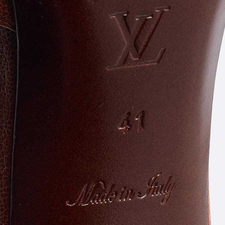 Pre Owned Louis Vuitton Brown Leather Open Toe Sandals Size 41