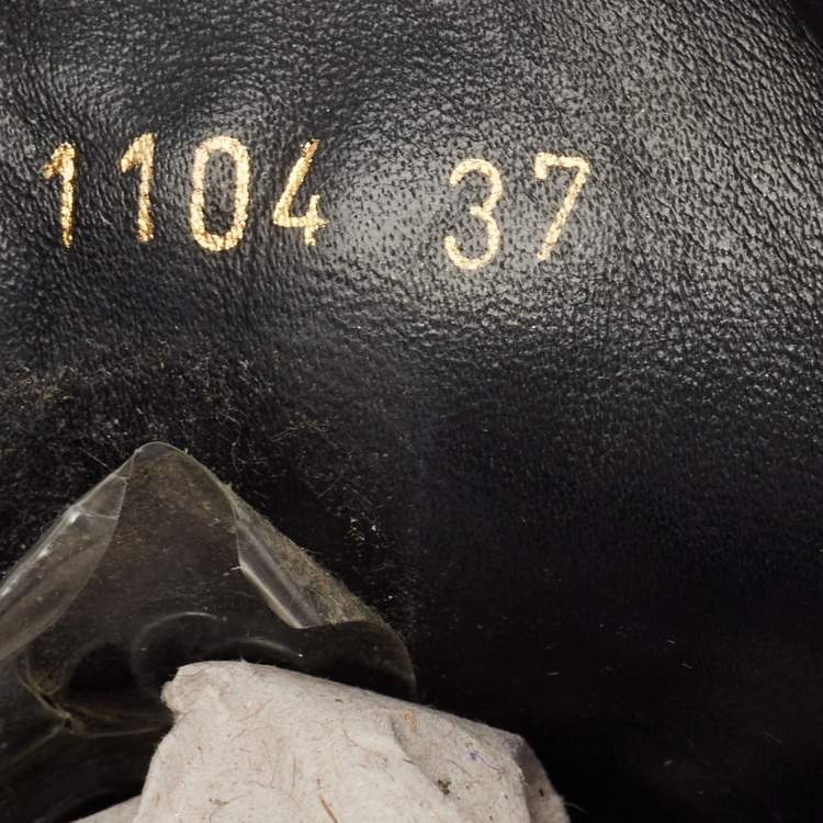 Pre Owned Louis Vuitton Black Leather and Embossed Monogram Suede Cliff Top Sneakers Size 37