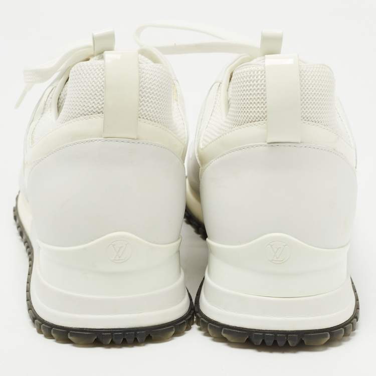 Pre Owned Louis Vuitton White/Grey Leather and Mesh RunAway Sneakers Size 39