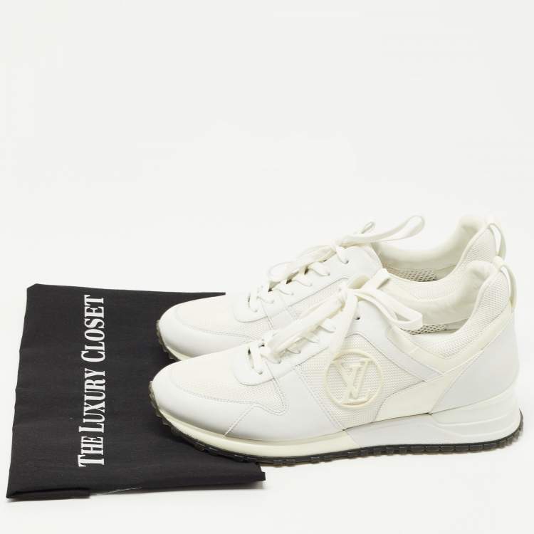 Pre Owned Louis Vuitton White/Grey Leather and Mesh RunAway Sneakers Size 39