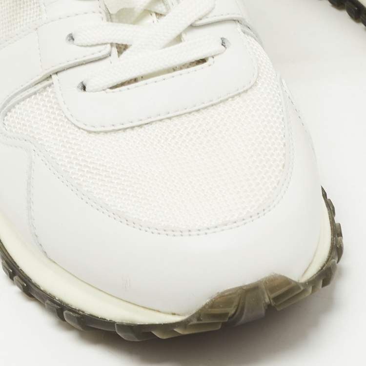 Pre Owned Louis Vuitton White/Grey Leather and Mesh RunAway Sneakers Size 39