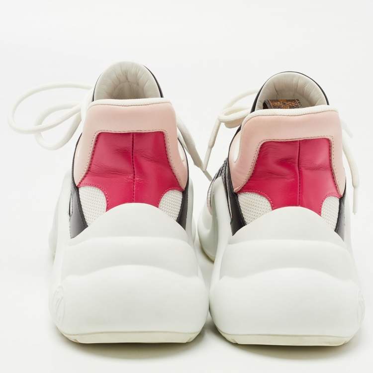 Pre Owned Louis Vuitton Multicolor Mesh and Leather Archlight Sneakers Size 37.5