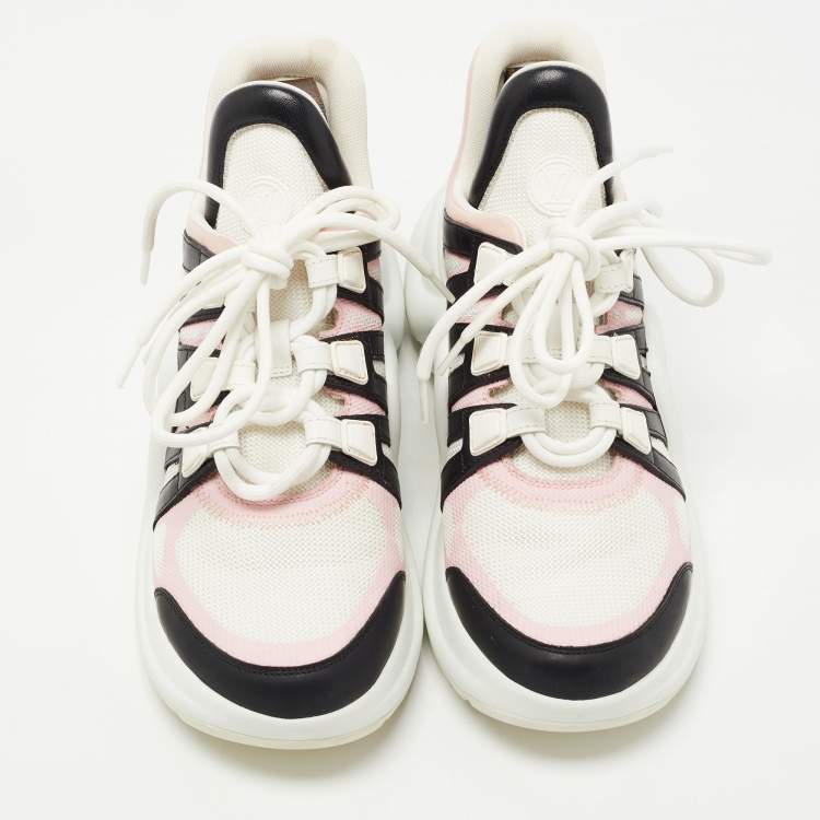 Pre Owned Louis Vuitton Multicolor Mesh and Leather Archlight Sneakers Size 37.5