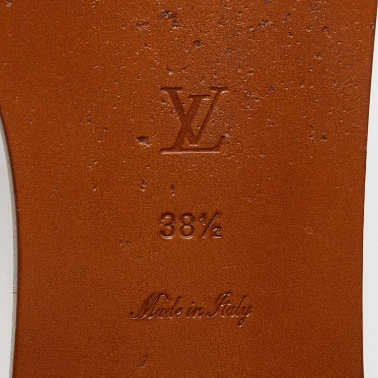 Pre Owned Louis Vuitton Brown Monogram Canvas Summer Trunks Flat Slides Size 39.5