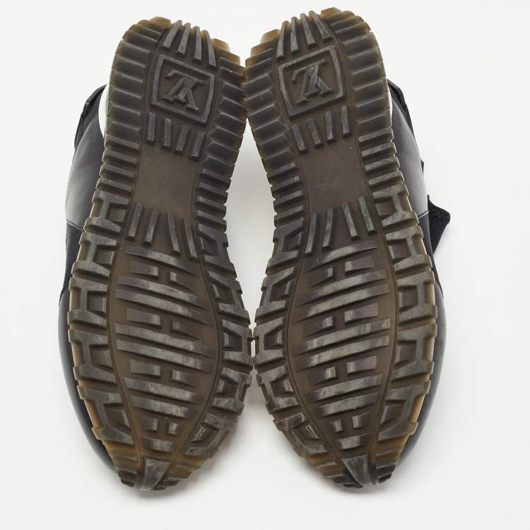 Pre Owned Louis Vuitton Black Neoprene and Leather Run Away Sneakers Size 35