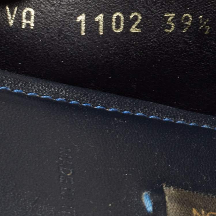 Pre Owned Louis Vuitton Navy Blue Suede Oxford Loafers Size 39.5