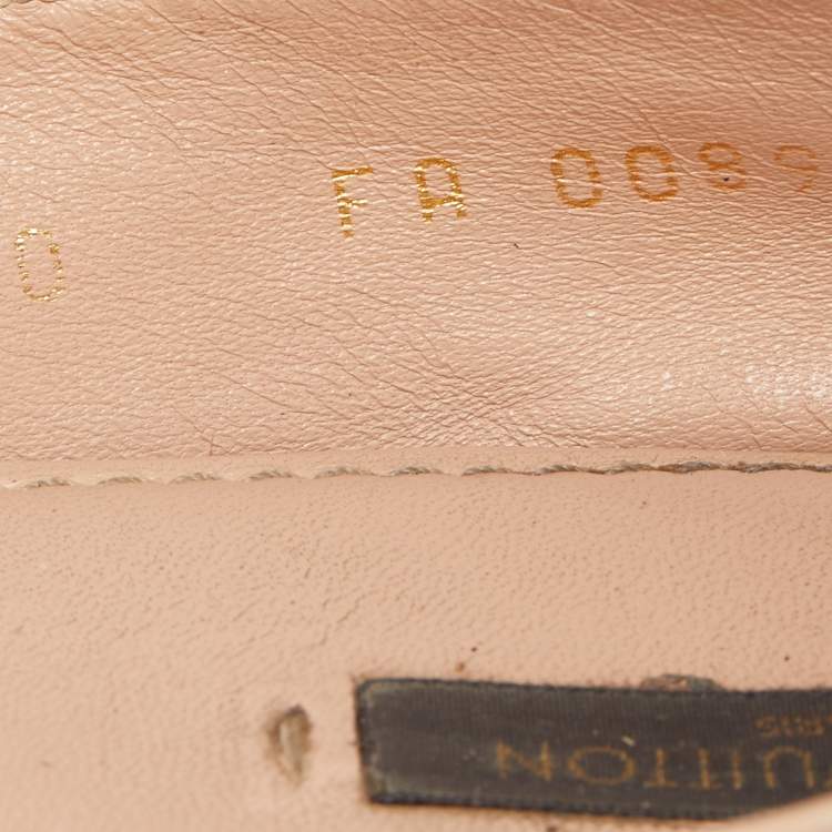 Pre Owned Louis Vuitton Beige Patent Leather Oxford Ballet Flats Size 40