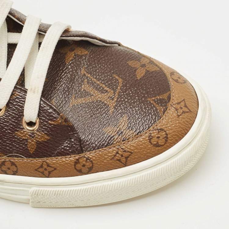 Pre Owned Louis Vuitton Brown Monogram Canvas Stellar High Top Sneakers Size 38