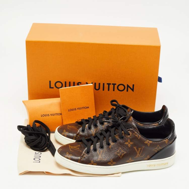 Pre Owned Louis Vuitton Brown Canvas Frontrow Low Top  Sneakers Size 38