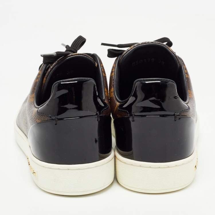 Pre Owned Louis Vuitton Brown Canvas Frontrow Low Top  Sneakers Size 38