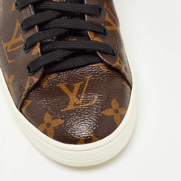 Pre Owned Louis Vuitton Brown Canvas Frontrow Low Top  Sneakers Size 38