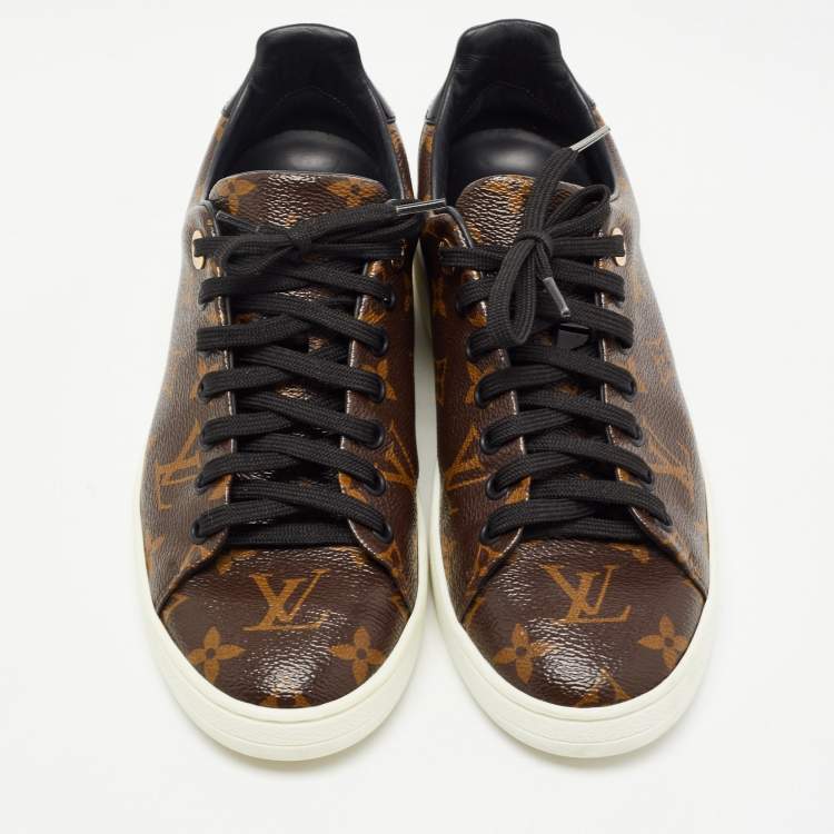 Pre Owned Louis Vuitton Brown Canvas Frontrow Low Top  Sneakers Size 38