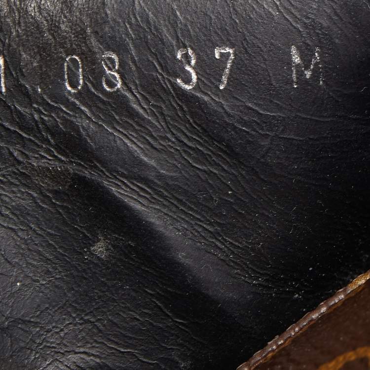 Pre Owned Louis Vuitton Brown Leather and Monogram Canvas  Wonderland Flat Ranger Boots Size 37