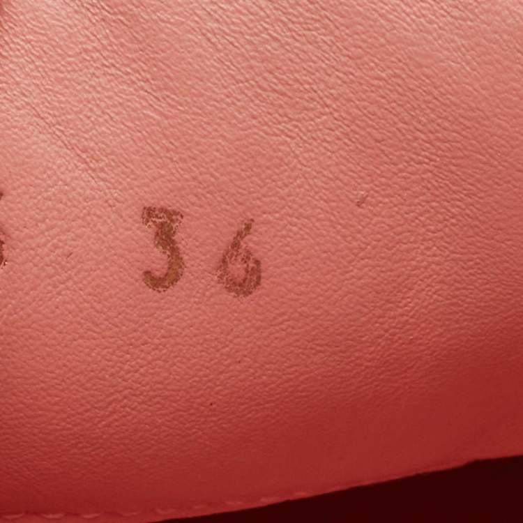 Pre Owned Louis Vuitton Brown/Pink Monogram Canvas And Leather Frontrow Slip On Sneakers Size 36