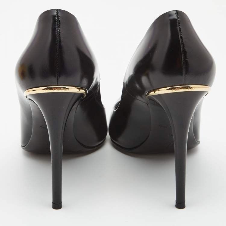 Pre Owned Louis Vuitton Black Leather Eyeline Pointed Toe Pumps Size 40