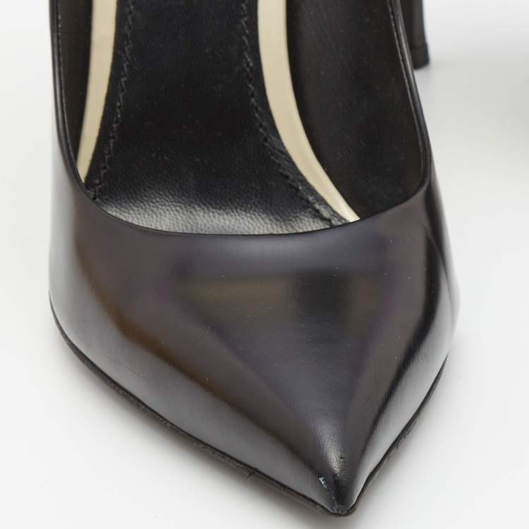 Pre Owned Louis Vuitton Black Leather Eyeline Pointed Toe Pumps Size 40