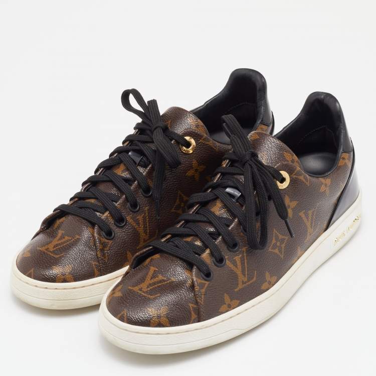 Louis Vuitton Brown Canvas and Patent Leather Frontrow Sneakers Size 38  Louis Vuitton