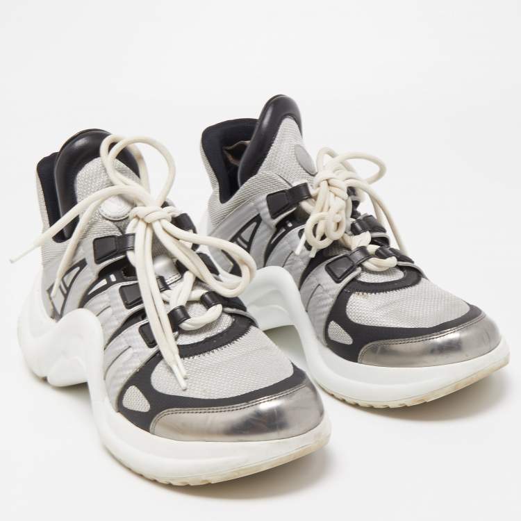 Pre Owned Louis Vuitton Tricolor Mesh and Leather Archlight Sneakers Size 39