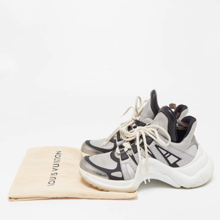 Pre Owned Louis Vuitton Tricolor Mesh and Leather Archlight Sneakers Size 39