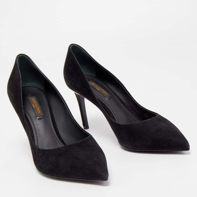 مملوكة مسبقًا Louis Vuitton Black Suede Pointed Toe Pumps Size 36.5