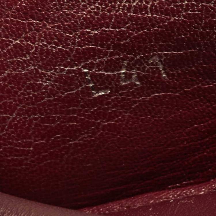 Pre Owned Louis Vuitton Burgundy/Gold Leather Oxford Loafers Size 41