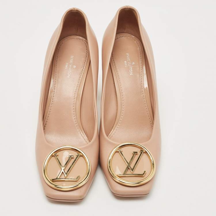 مملوكة مسبقًا Louis Vuitton Beige Leather Madeleine Square Toe Pumps Size 38