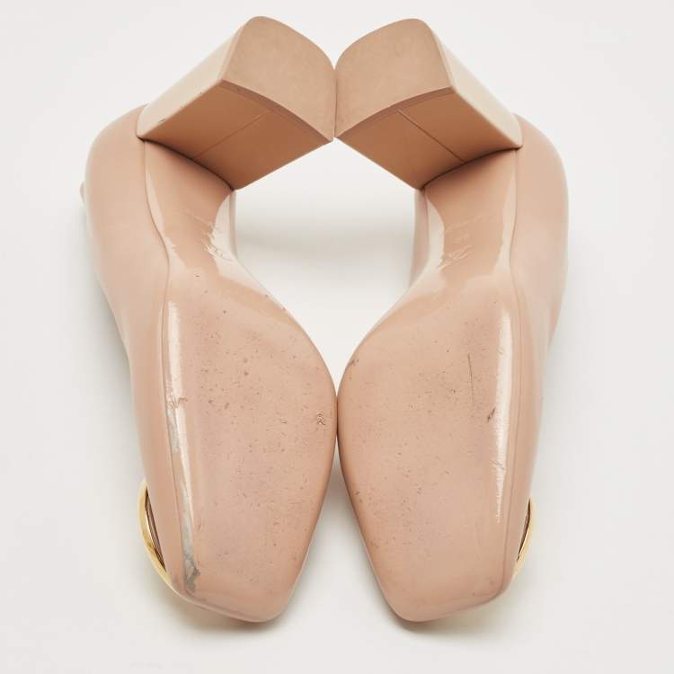 مملوكة مسبقًا Louis Vuitton Beige Leather Madeleine Square Toe Pumps Size 38