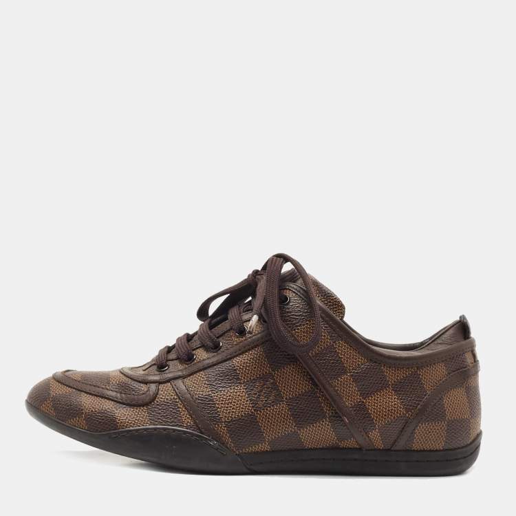 Louis Vuitton Brown Damier Ebene Canvas and Leather Low Top Sneakers Size  35.5 Louis Vuitton
