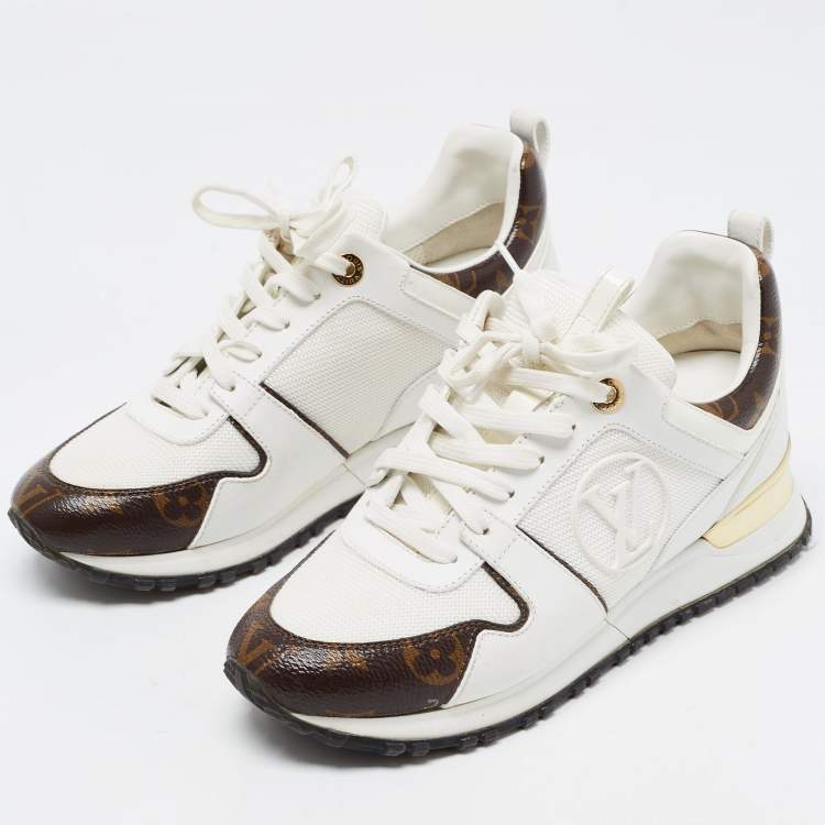 Louis Vuitton Off White Mesh, Suede and Monogram Canvas Run Away Sneakers  Size 39 Louis Vuitton | The Luxury Closet