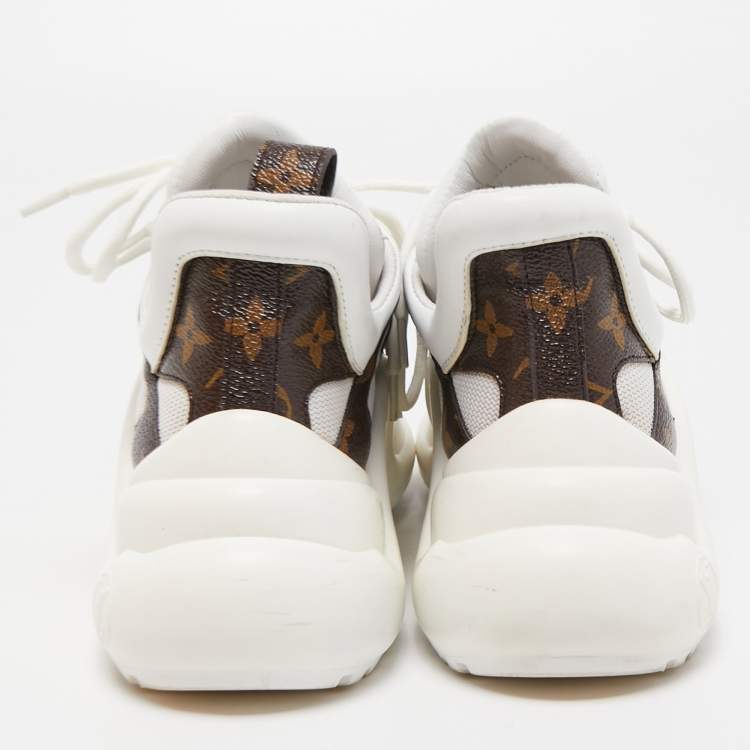 Pre Owned Louis Vuitton White Nylon and Leather Archlight Low Top Sneakers Size 36