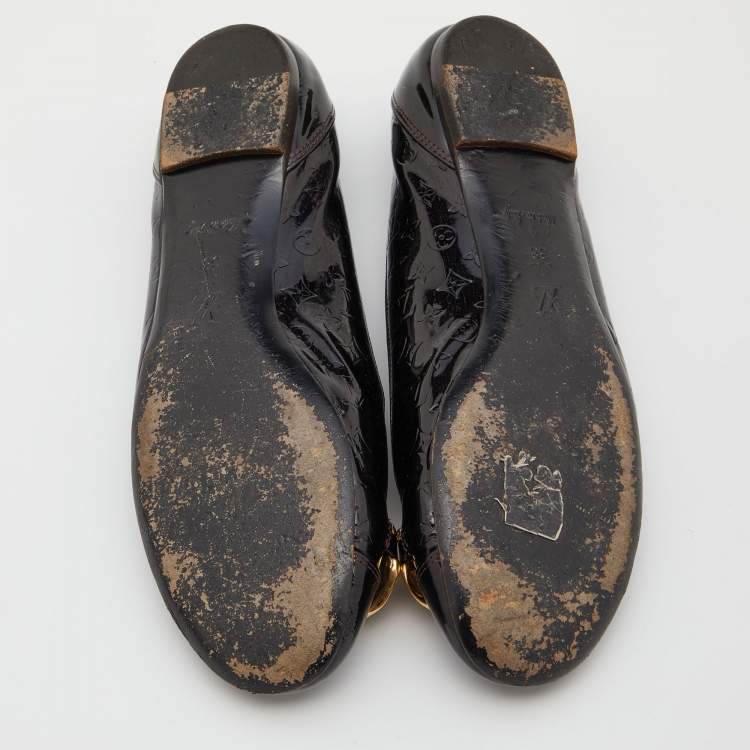 Pre Owned Louis Vuitton Amarante Monogram Vernis Claudia Ballet Flats Size 38