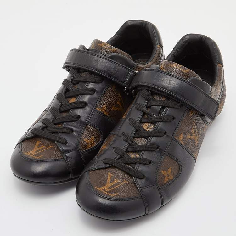 Louis Vuitton Brown/Black Monogram Canvas and Leather Lace Up Sneakers Size  39 Louis Vuitton