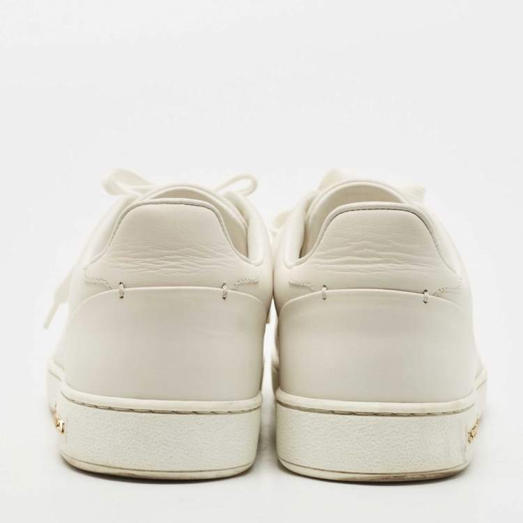 Pre Owned Louis Vuitton White Leather Frontrow Low Top Sneakers Size 37
