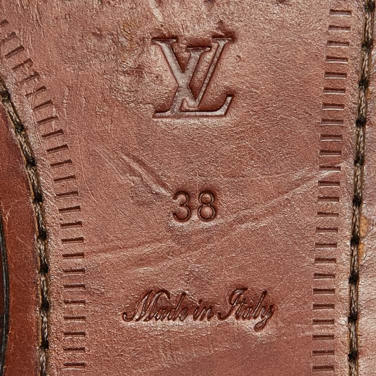 Pre Owned Louis Vuitton Brown Leather Tomboy Richelieu Oxfords Size 38