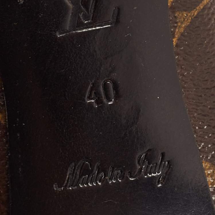 Pre Owned Louis Vuitton Black/Brown Monogram Canvas and Patent Leather Fetish Pumps Size 40