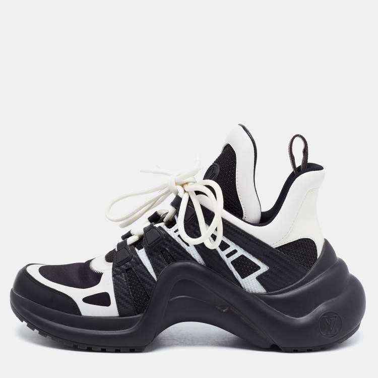 Louis Vuitton White/Black Leather/Fabric Archlight Sneaker Size