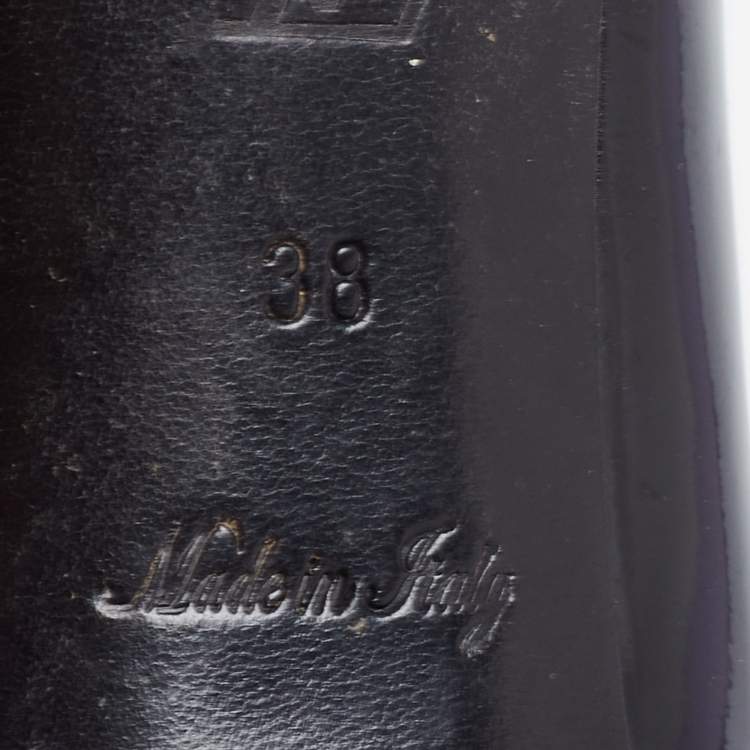 Pre Owned Louis Vuitton Black Patent Leather Fiance Pumps Size 38