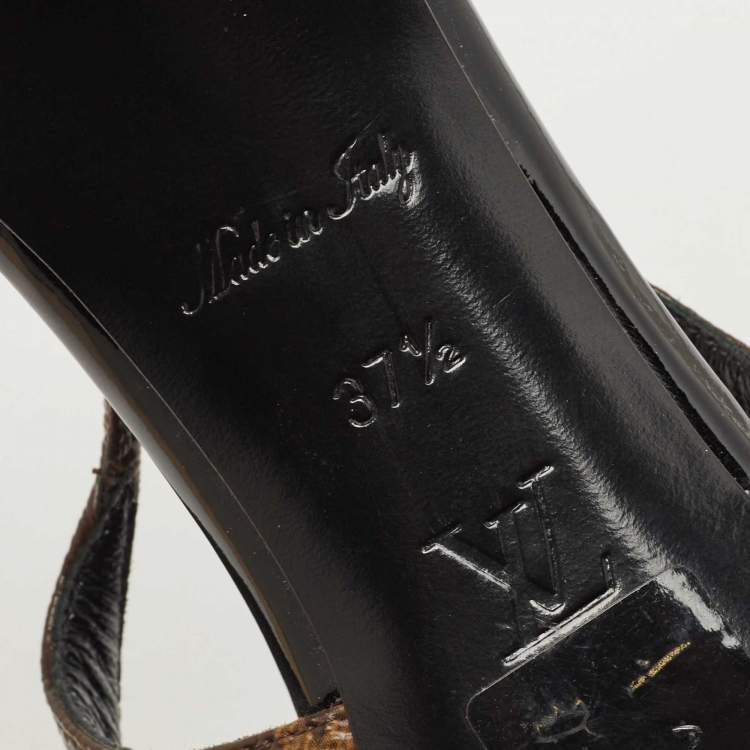 مملوكة مسبقًا Louis Vuitton Brown Monogram Canvas Chérie Slingback  Pumps Size 37.5