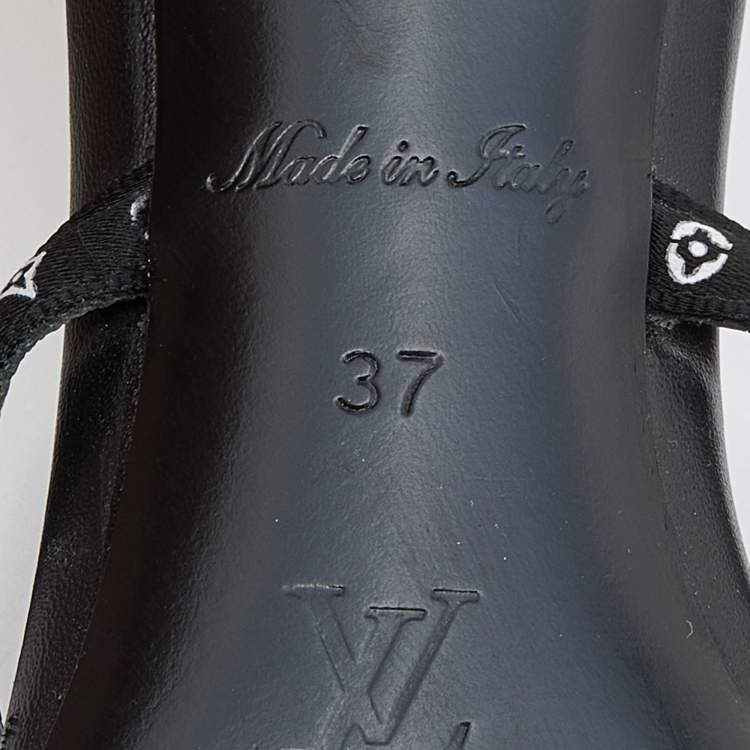 Pre Owned Louis Vuitton Black Monogram Satin Citizen Thong Sandals Size 37
