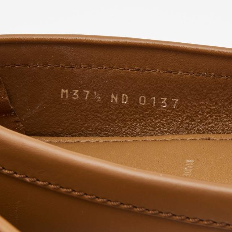 Pre Owned Louis Vuitton Brown Leather Dauphine Loafers Size 37.5