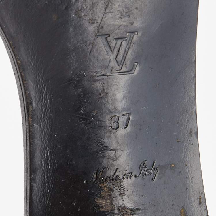 Pre Owned Louis Vuitton Brown Monogram Canvas Lock It Sandals Size 37