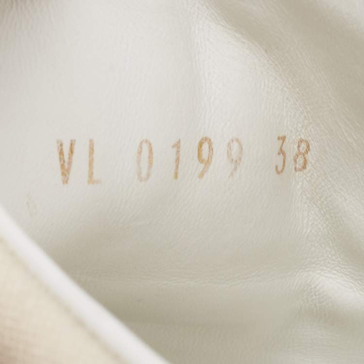 Pre Owned Louis Vuitton White Leather and Monogram Mesh Stellar Mules Sneakers Size 38
