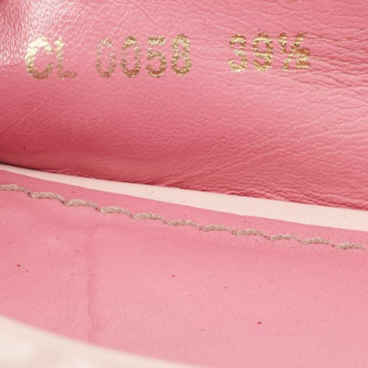 Pre Owned Louis Vuitton Pink Leather Embellished Ballet Flats Size 39.5