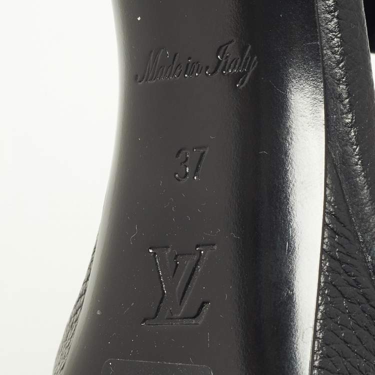 Pre Owned Louis Vuitton Black Leather Horizon Platform Sandals Size 37