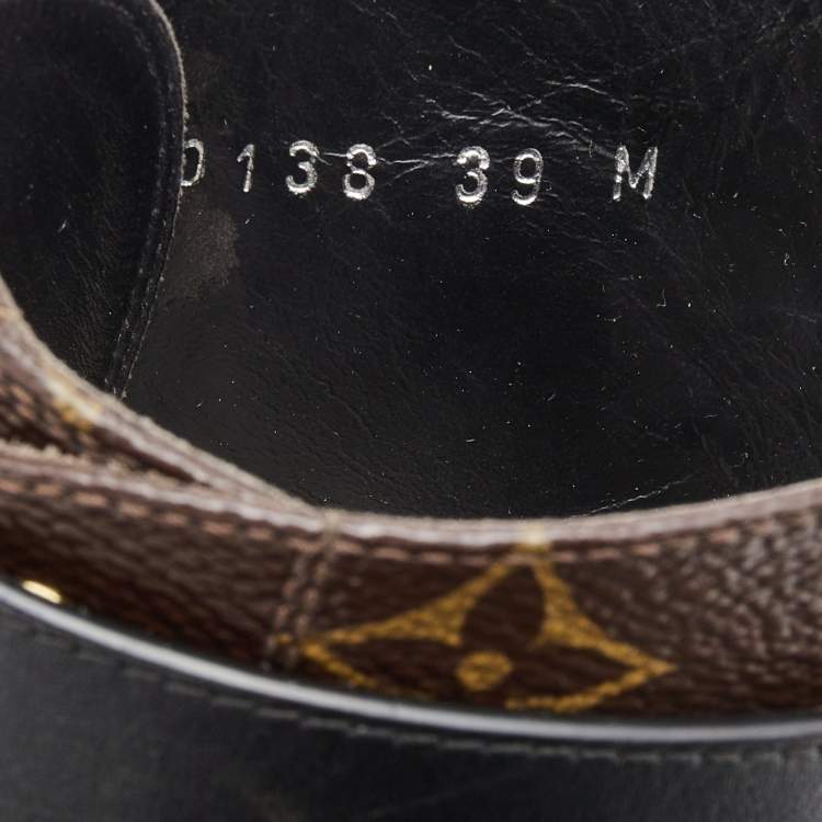 Pre Owned Louis Vuitton Brown/Black Monogram Wonderland Ranger Boots Size 39