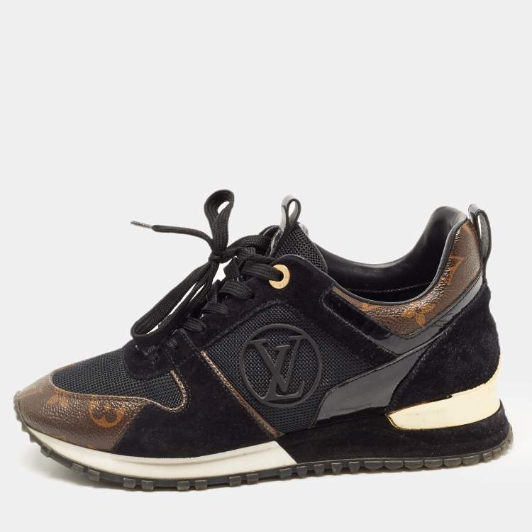 Louis Vuitton Black/Brown Suede And Monogram Canvas Run Away Low Top  Sneakers Size 37.5 Louis Vuitton | The Luxury Closet
