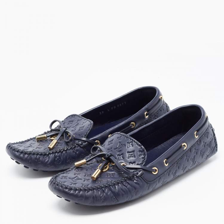 navy blue louis vuitton loafers