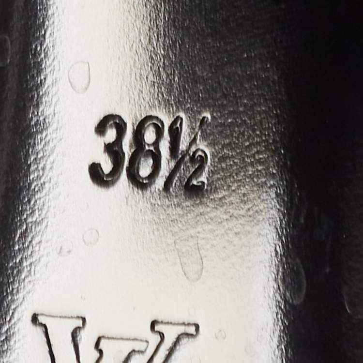 Pre Owned Louis Vuitton Black Leather Madeline Boots Size 38.5