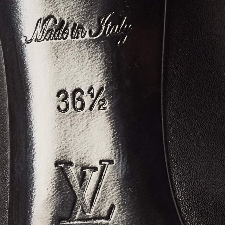 Pre Owned Louis Vuitton Black Leather Heart Breaker Pointed Toe Pumps Size 36.5