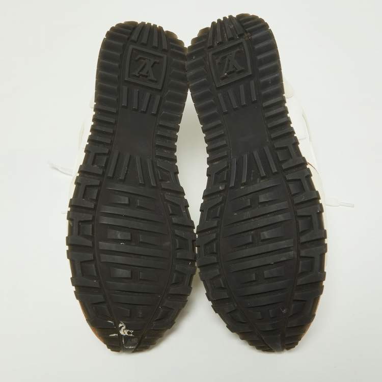 Pre Owned Louis Vuitton Off White Mesh, Suede and Monogram Canvas Run Away Sneakers Size 39